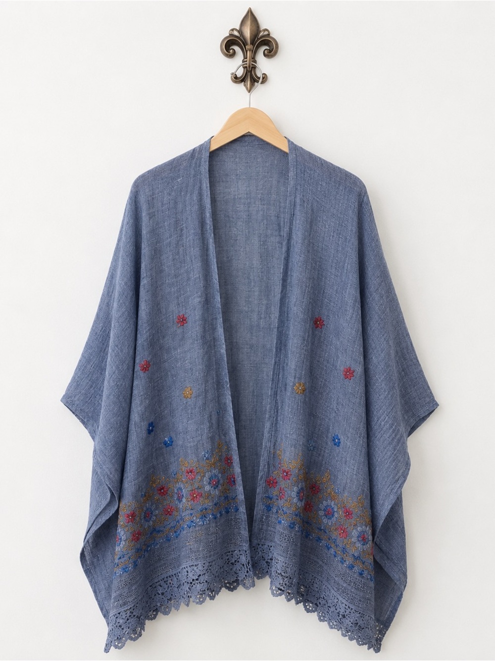 Do Everything In Love blue floral boho chic bohemian wrap O/S